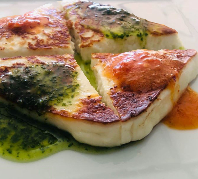 QUESO A LA PLANCHA CON MOJOS